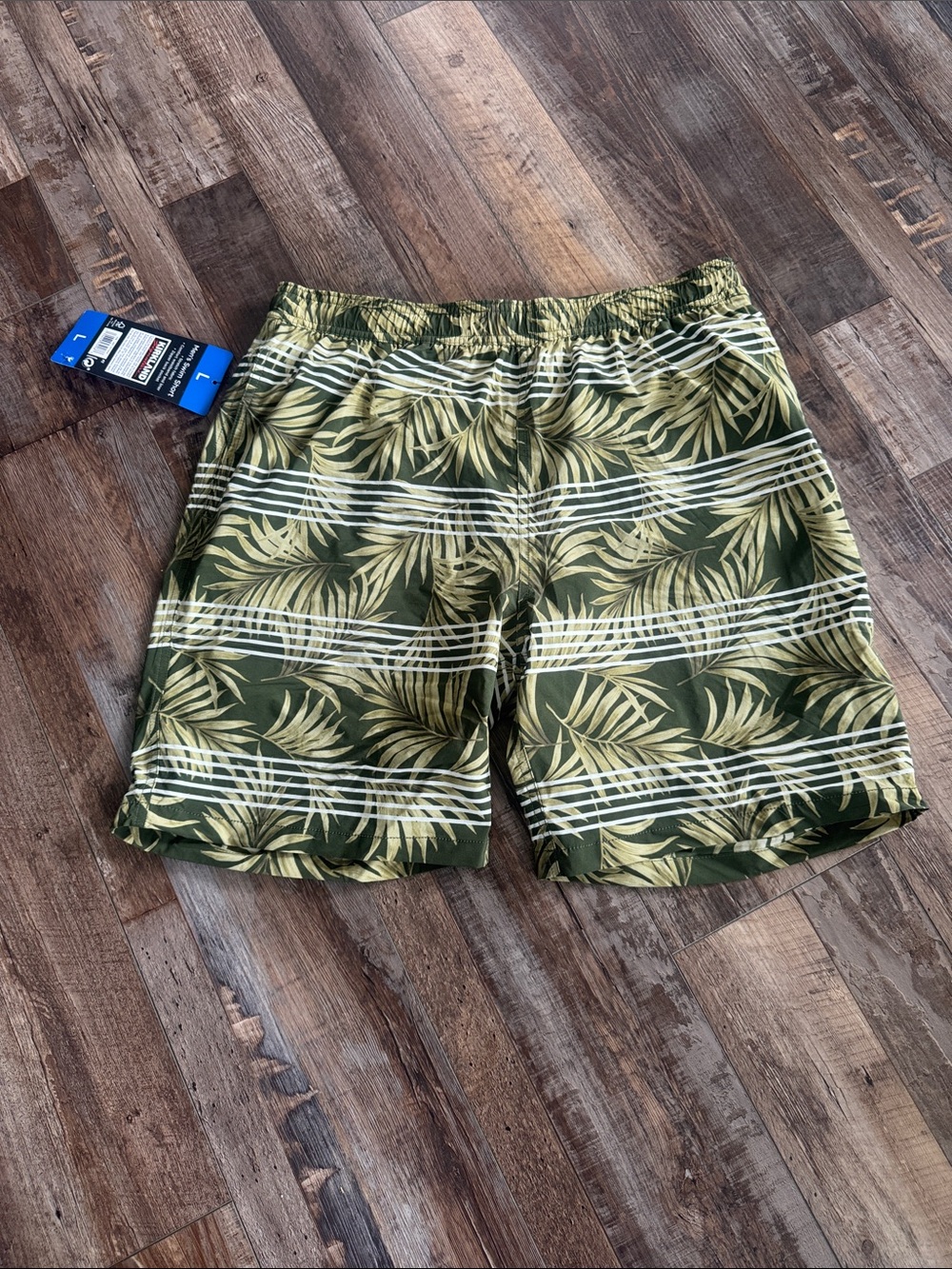 Kirkland Signature Olive Green Palm Print Swim Shorts